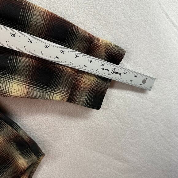 Dixxon Flannel Shirt Men's XL Brown Black Buffalo Check Plaid Moreno Pearl Snap - Picture 5 of 12